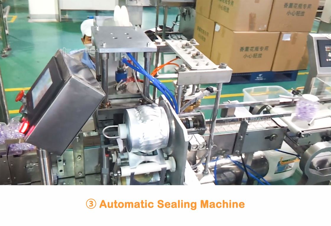 Αυτόματα 10 που το επικεφαλής Weigher Multihead πλυντήριο διακοσμεί το βάζο με χάντρες μπορούν να εμφιαλώσουν το σύστημα πλήρωσης και συσκευασίας