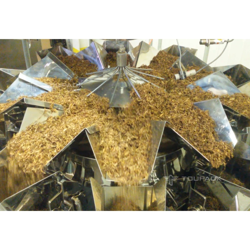 10 επικεφαλής σαφής Weigher Multihead χοανών πιάτων κλίμακα συνδυασμού για το νηματοειδές προϊόν