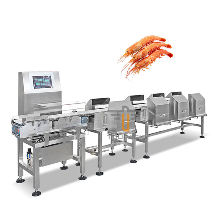 Έξυπνη αυτόματη Weigher ελέγχου μεταφορέων μηχανή για τον κόκκινο Weigher ζωνών διαλογέων λουκάνικων γαρίδων ελεγκτή βάρους