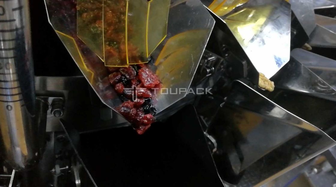 Πλήρης αυτόματη ζυγίζοντας μηχανή συσκευασίας μεταφορέων ανελκυστήρων Ζ για το ρύζι πρόχειρων φαγητών φυστικιών σταφίδων φασολιών εποχής