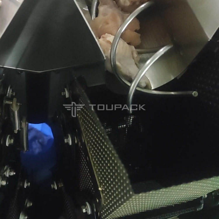 14 επικεφαλής Weigher SS 10-500g συνδυασμού φρέσκου κρέατος κοτόπουλου σύστημα τροφοδοσίας βιδώματος ποδιών αυτόματο ζυγίζοντας