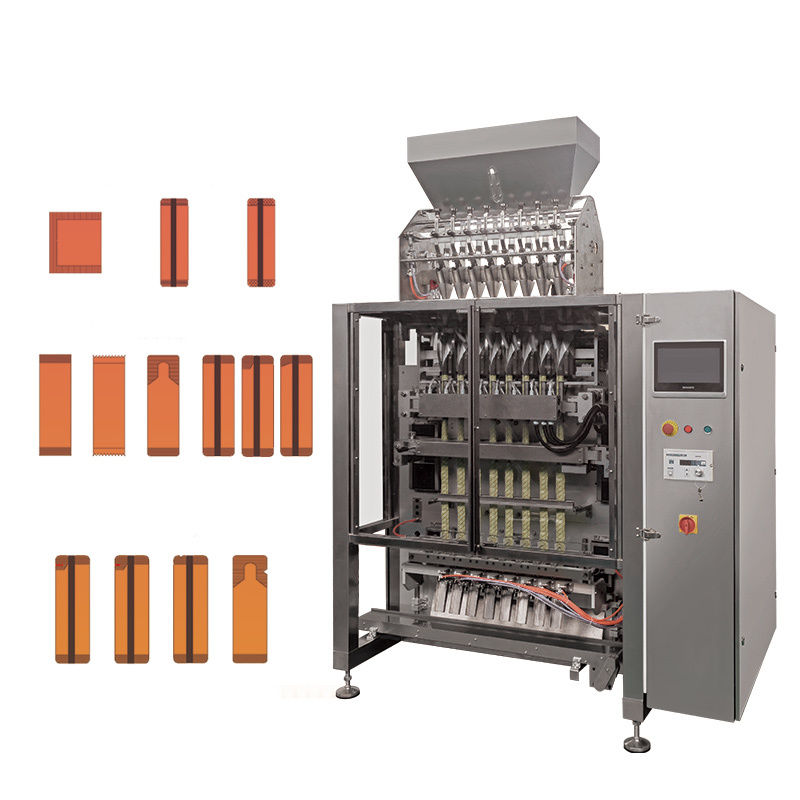 Πλήρως αυτόματη μηχανή συσκευασίας και συμπλήρωσης κετσαπούκ VFF Multi Track Vertical 4 Sides Seal Sachet Tomato Sauce συσκευασία