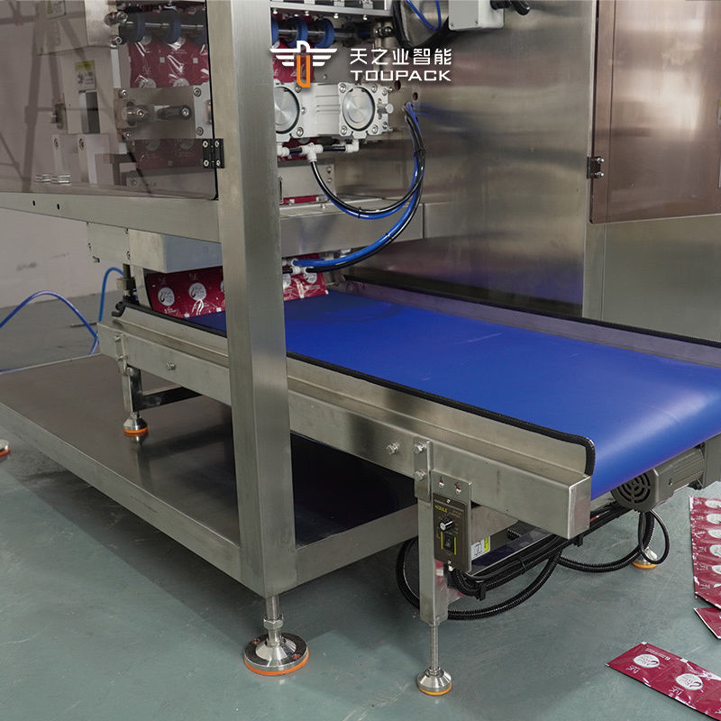 Αυτόματη μηχανή συσκευασίας για ζελέ γλυκόζης σε υγρή μορφή, σε στικ, σακουλάκια ακανόνιστου σχήματος, κάθετης μορφής, με σφράγιση 4 πλευρών, για συσκευασία σάλτσας ντομάτας