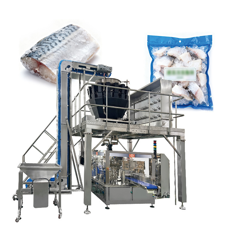 Automatic Premade Pouch Doypack Bag Packaging Machinery Frozen Shrimp Drumsticks Chicken Nugget Packing Machine