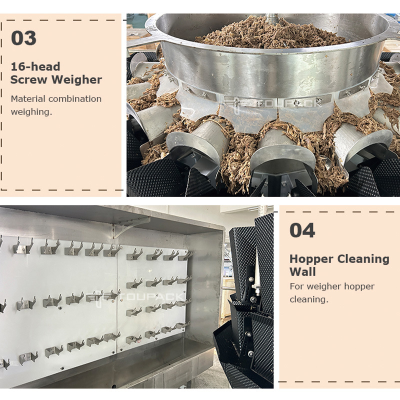 Αυτόματη Μηχανή Συσκευασίας, Ζύγισης και Γεμίσματος για Κοτόπουλο, Μοσχαρίσιο Jerky, με Φερμουάρ, Προκατασκευασμένες Συσκευασίες Doypack, για Κατεψυγμένα Θαλασσινά