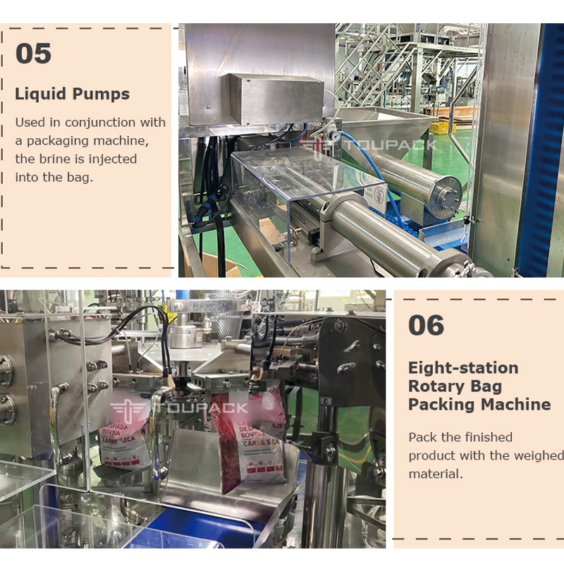 Αυτόματη Μηχανή Συσκευασίας, Ζύγισης και Γεμίσματος για Κοτόπουλο, Μοσχαρίσιο Jerky, με Φερμουάρ, Προκατασκευασμένες Συσκευασίες Doypack, για Κατεψυγμένα Θαλασσινά
