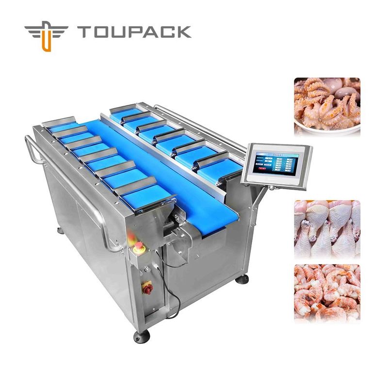 TOUPACK 12 επικεφαλής Weigher ζωνών 30WPM Weigher ζωνών μεταφορέων συστημάτων για τα θαλασσινά