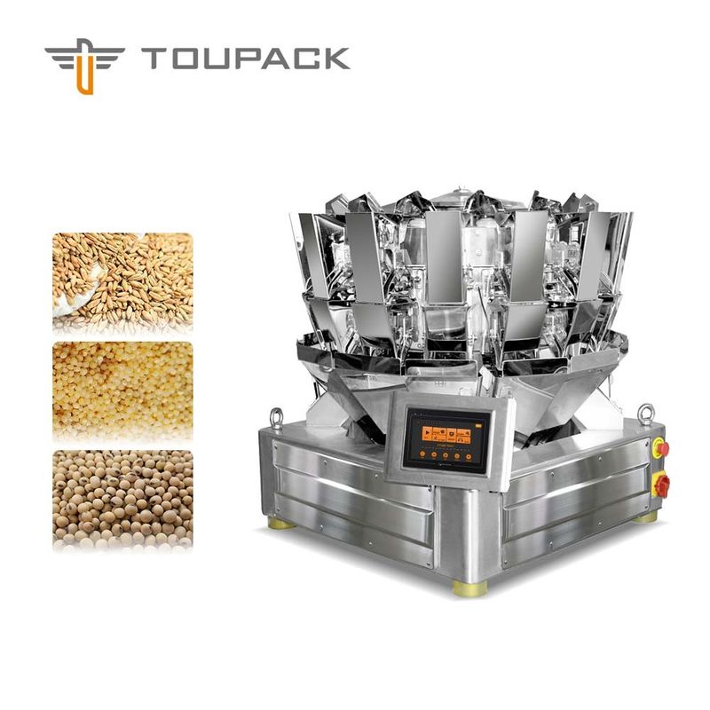Συμπαγές PLC/MCU 10 επικεφαλής Weigher Multihead δημητριακά, δημητριακά και ευκίνητα ζυμαρικά καλαμποκιού, καραμέλα, σπόρος, καρύδι, μηχανή συσκευασίας μπισκότων