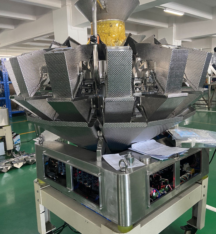 14 Weigher Multihead χοανών μηχανή συσκευασίας 0.8L 1.6L 2.5L για τα εύθραυστα φρούτα