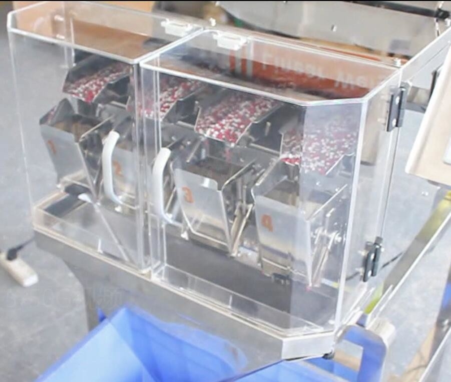 0.8KW 200g 4 επικεφαλής Weigher 0.5L γραμμική μηχανή συσκευασίας 80 P/M