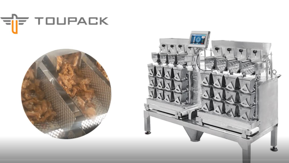 Πολυ επικεφαλής Weigher ελέγχου MCU για το μαγειρευμένο γεμίζοντας γρήγορο φαγητό 50 κρέατος τσάντα/λ.