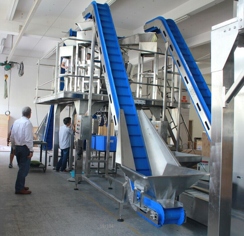 1.1KW κεκλιμένη συνδεδεμένη 200L χοάνη ανοξείδωτου ανελκυστήρων μορφής μεταφορέων S