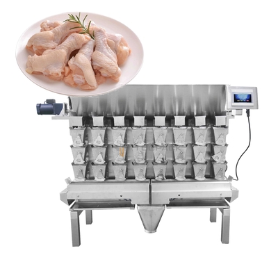 8 κεφάλια 3 Weigher Multihead συνδυασμού στρώματα μηχανών συσκευασίας για τα ψήγματα κοτόπουλου