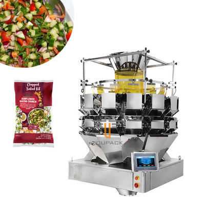 Σαλάτα 14 επικεφαλής Weigher Multihead διαμορφώσιμη κάθετη μηχανή συσκευασίας