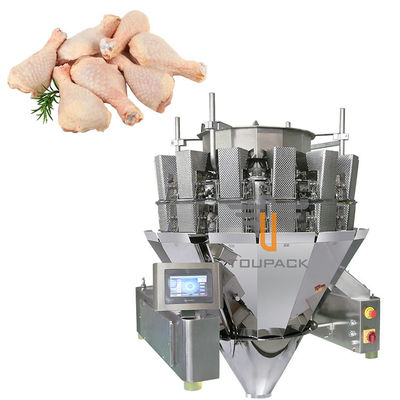 14 επικεφαλής Weigher SS 10-500g συνδυασμού φρέσκου κρέατος κοτόπουλου σύστημα τροφοδοσίας βιδώματος ποδιών αυτόματο ζυγίζοντας
