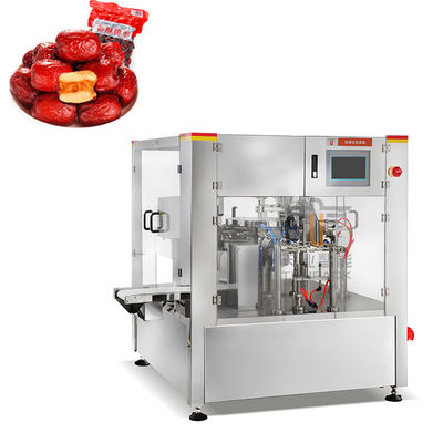 Αυτόματη περιστροφική μηχανή γεμίσματος και σφράγισης σακούλας για Doypack προπαρασκευασμένη όρθια τσάντα κόκκινη jujube