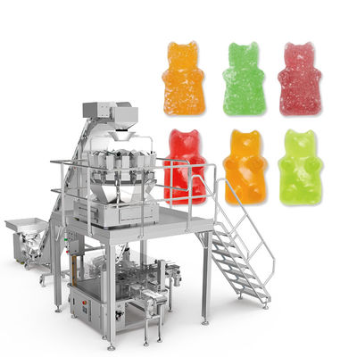 QQ Candy Gummies Cheese Sticky Screw Multihead Weigher Αυτοματοποιημένο ζυγιστήρα μπισκότων συσκευασία μηχανή για τσάντα φερμουάρ stand up pouch