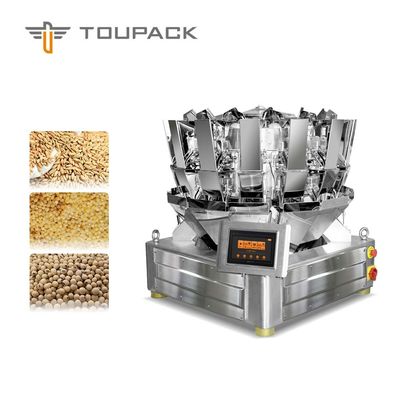 Συμπαγές PLC/MCU 10 επικεφαλής Weigher Multihead δημητριακά, δημητριακά και ευκίνητα ζυμαρικά καλαμποκιού, καραμέλα, σπόρος, καρύδι, μηχανή συσκευασίας μπισκότων