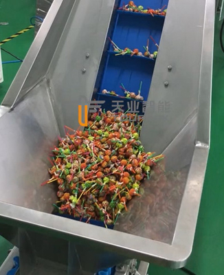 25WPM Weigher Multihead μεταφορέων αυλακώσεων σύστημα συσκευασίας καραμελών Lollipop μηχανών συσκευασίας